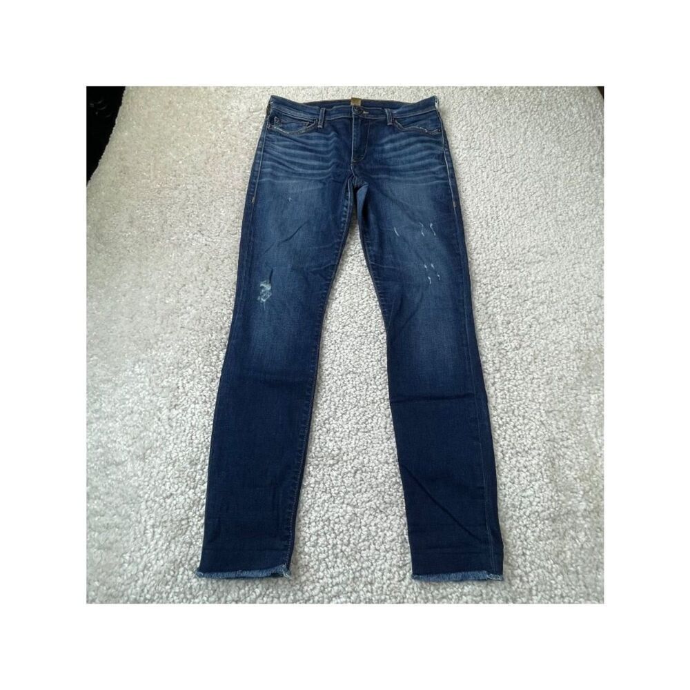 True Religion Halle Mid Rise Super Skinny Jean Distressed Womens 30